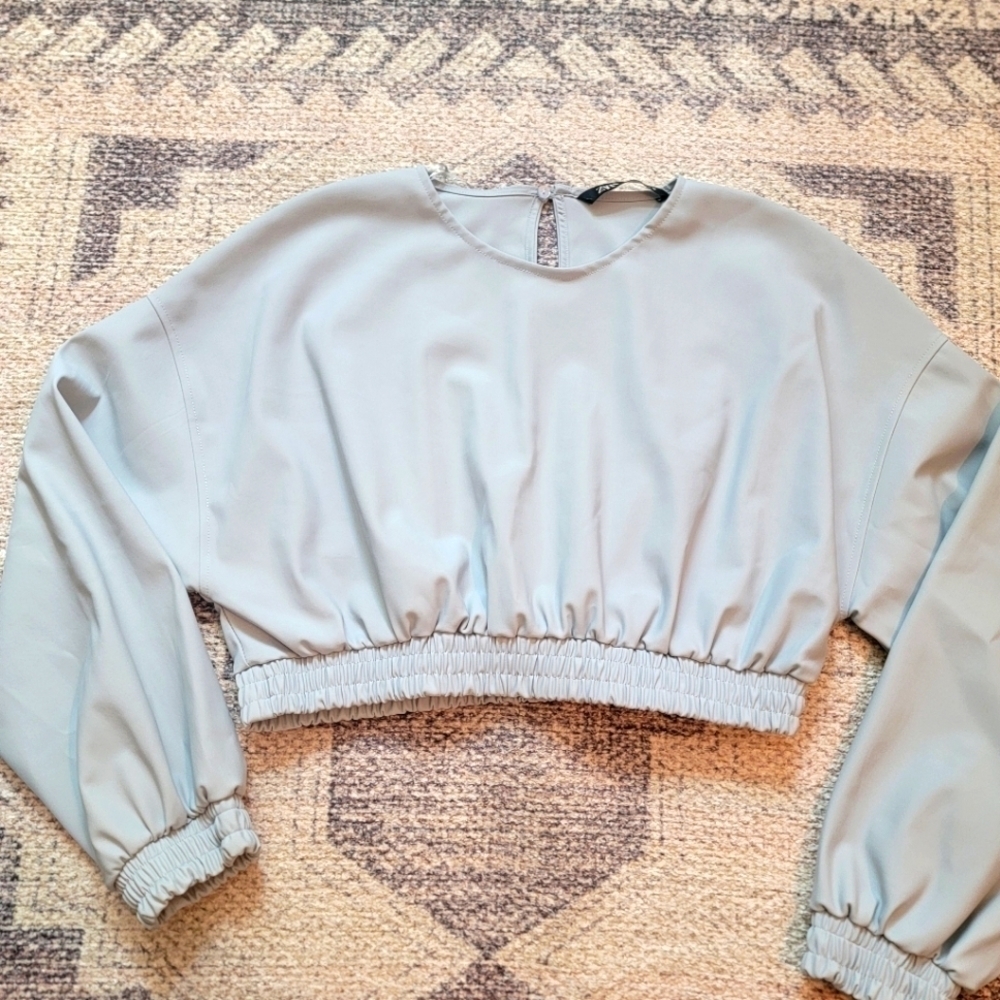 Zara Long Sleeve Crop Top S